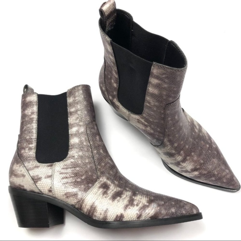 PAIGE  Willa Western Bootie in Lizard Gray